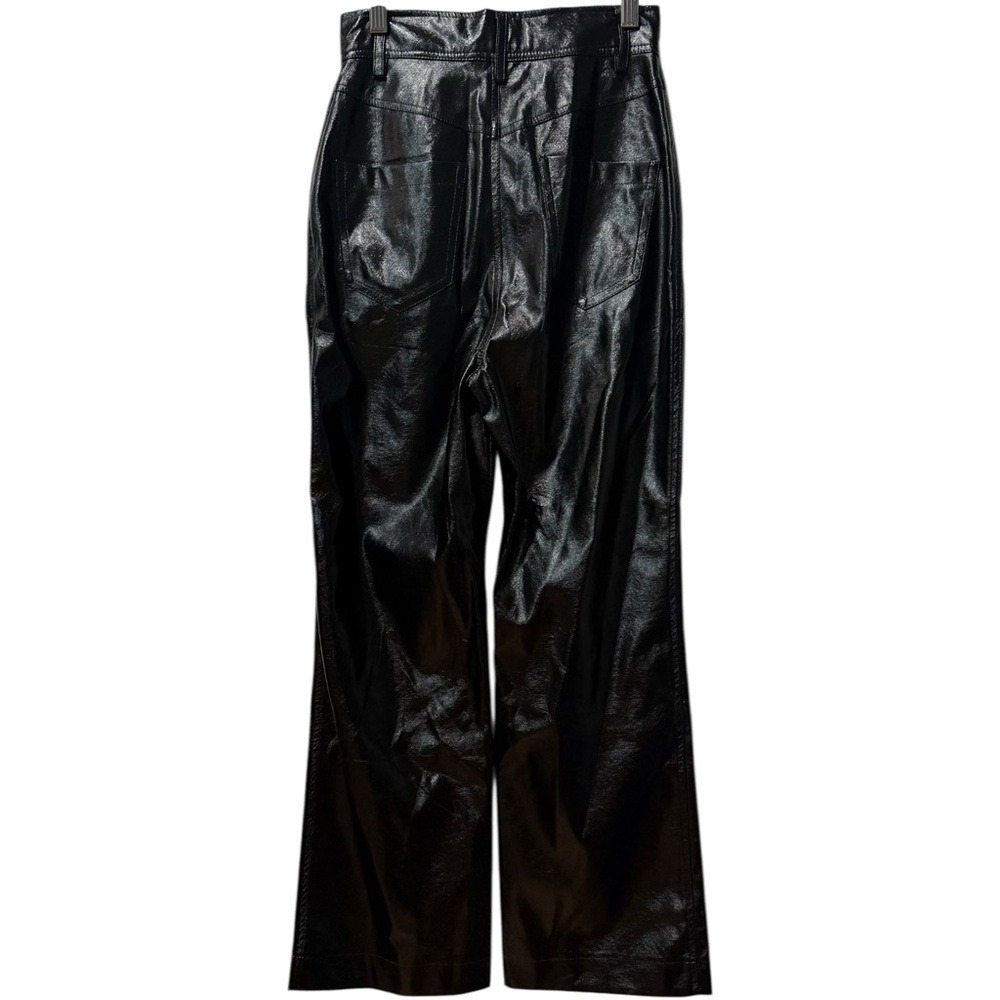 Nwt Misha Bertha Black Vegan Leather High Waist Crop Flare Pants Size 2 $238 — image 3 of 7
